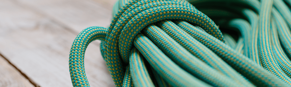 Close up of climbing rope